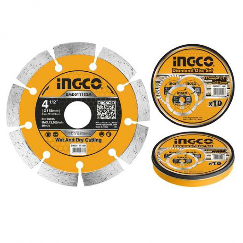 Δίσκοι κοπής δομικών υλικών 115mm Ingco DMD011152M