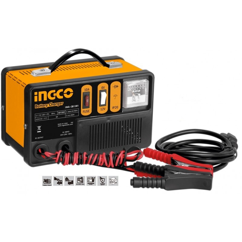 Φορτιστής μπαταριών 6-12V Ingco CB1501