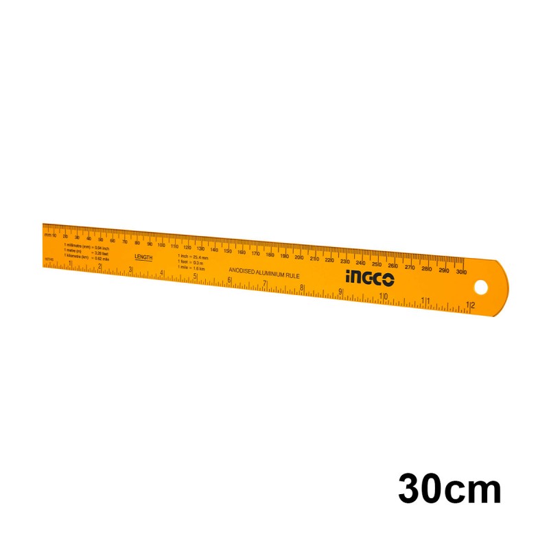 Χάρακας Ρίγα Αλουμινίου 30cm HSR23002 INGCO