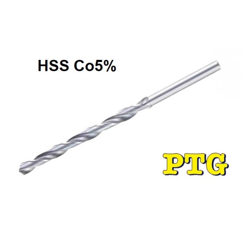 Τρυπάνια σιδήρου κοβαλτίου HSS Co5 μακριά 2.0mm έως 13.00mm DIN340 PTG